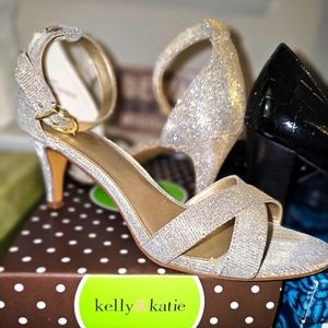 Dazzling Champagne ankle strap Heels